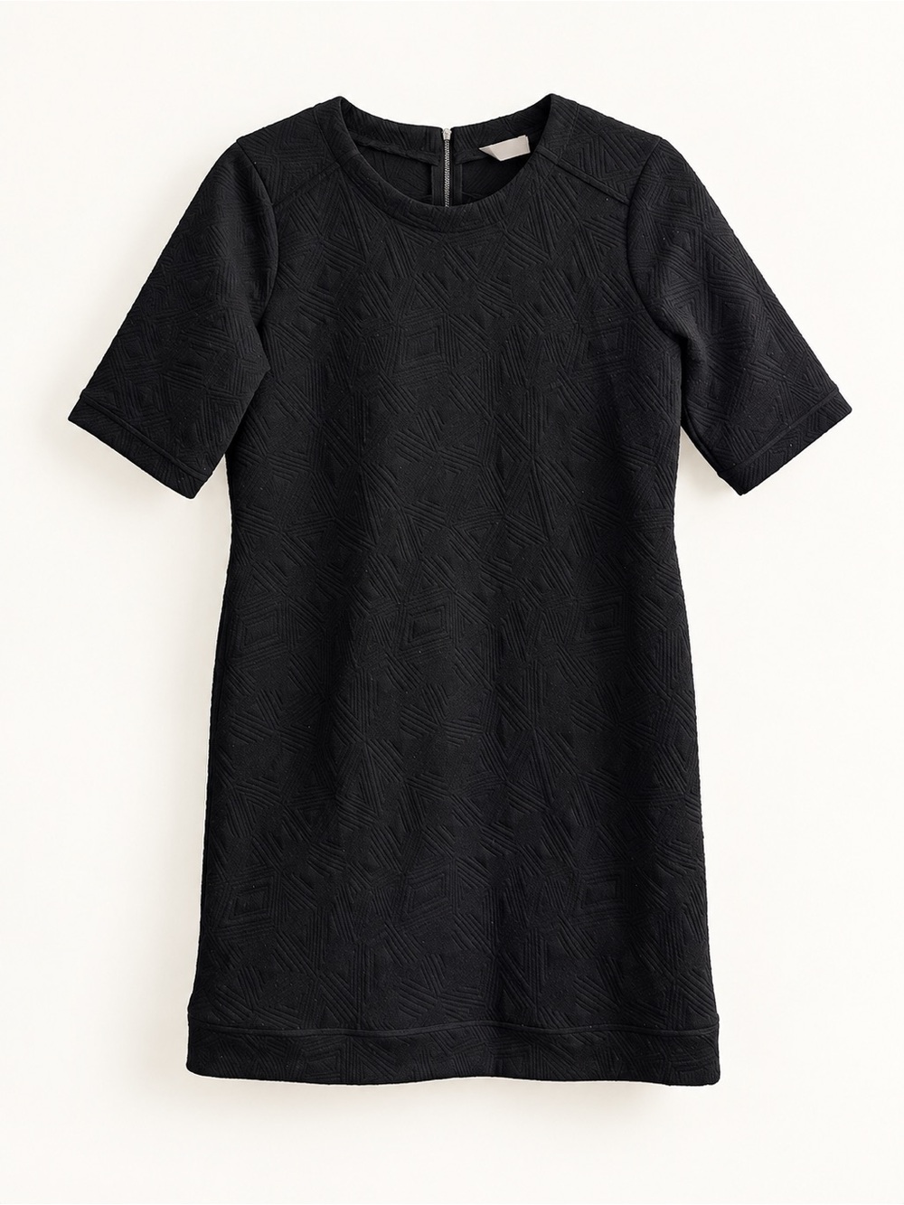 Revolution by Cyrus Black Textured Jacquard Short Sleeve Dress